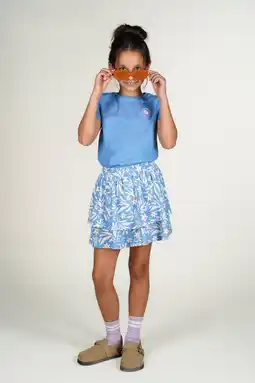 Wehkamp Moodstreet midi rok strokenrok lichtblauw aanbieding