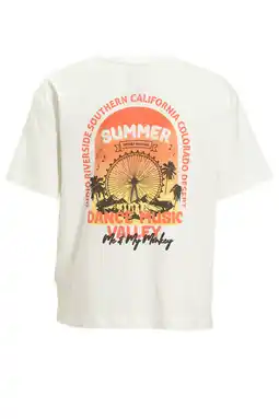 Wehkamp Me & My Monkey overzised T-shirt met printopdruk off-white aanbieding