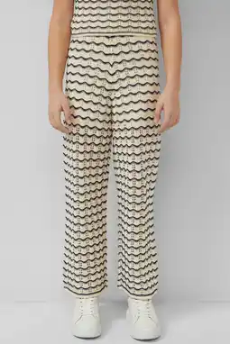 Wehkamp s.Oliver gestreepte casual broek ecru ajour aanbieding