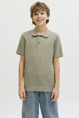 Wehkamp JACK & JONES JUNIOR polo groen gebreid aanbieding