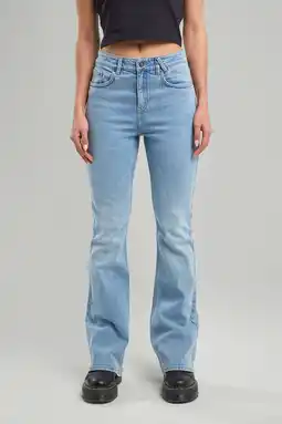 Wehkamp America Today highwaist flared jeans light blue denim aanbieding