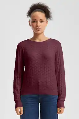 Wehkamp QS pullover rood gebreid aanbieding