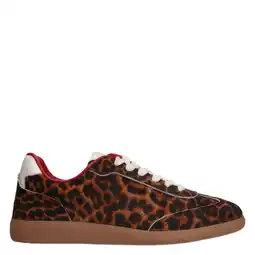Wehkamp Sacha leren sneakers met panterprint cognac/zwart aanbieding