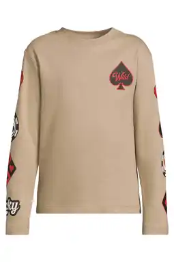 Wehkamp Coolcat longsleeve met printopdruk Royce beige aanbieding