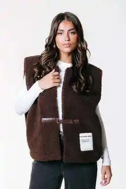 Wehkamp Colourful Rebel teddy gilet bruin aanbieding
