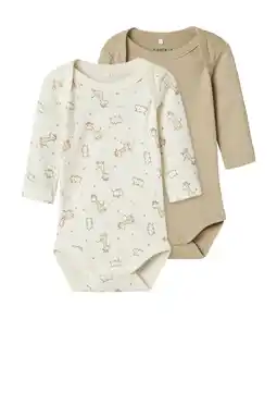Wehkamp NAME IT BABY romper NBNBODY - zand/ecru (set van 2) aanbieding