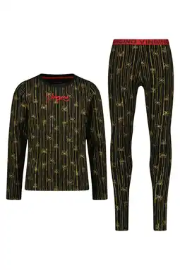 Wehkamp Vingino pyjama zwart/geel/rood aanbieding
