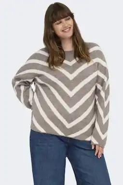 Wehkamp ONLY CARMAKOMA gebreide trui beige aanbieding