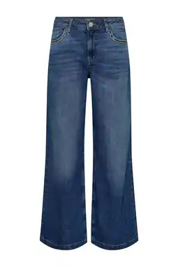 Wehkamp Mos Mosh wide leg jeans medium blue denim aanbieding