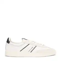 Wehkamp Tommy Jeans leren sneakers ecru/zwart aanbieding