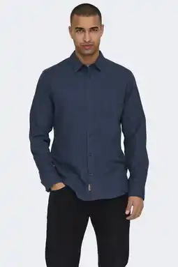 Wehkamp ONLY & SONS casual overhemd donkerblauw aanbieding