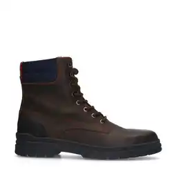 Wehkamp Manfield leren veterboots donkerbruin aanbieding