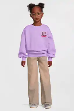 Wehkamp Coolcat oversized sweater met printopdruk Nora lila aanbieding