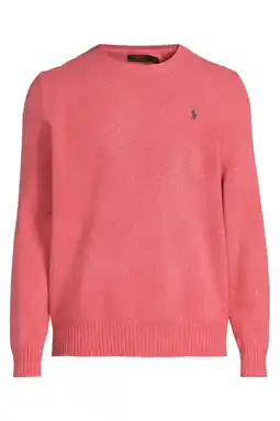 Wehkamp Polo Ralph Lauren trui met wol fijn gebreid roze aanbieding