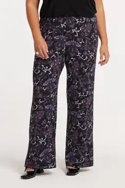 Wehkamp YOEK denim denim wide leg highwaist broek paars aanbieding