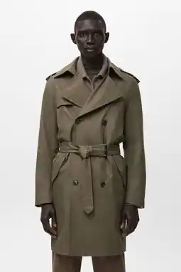 Wehkamp Mango Man trenchcoat bruin aanbieding
