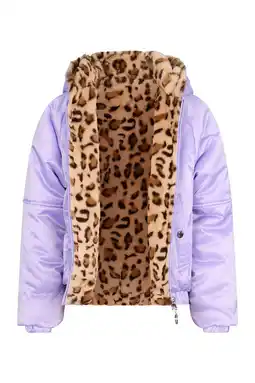 Wehkamp Retour Jeans reversible imitatiebont winterjas lila/bruin aanbieding
