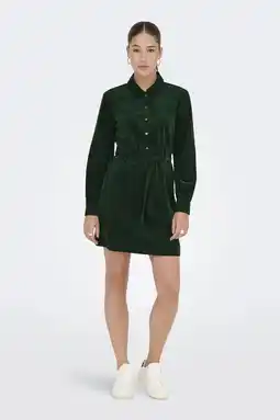 Wehkamp ONLY corduroy blousejurk donkergroen aanbieding