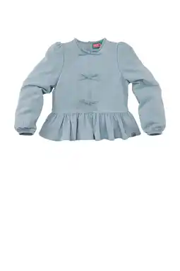 Wehkamp Z8 kids top met strikjes light blue denim aanbieding