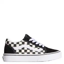Wehkamp VANS Old Skool leren geruite sneakers zwart/wit aanbieding