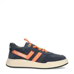 Wehkamp Vingino leren sneakers donkerblauw/oranje aanbieding