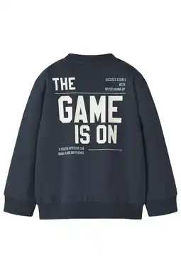 Wehkamp NAME IT MINI sweatvest met backprint donkerblauw aanbieding