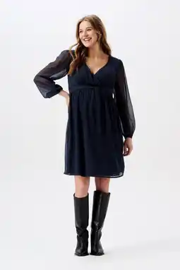 Wehkamp Noppies maternity zwangerschapsjurk Jaya van polyester donkerblauw aanbieding