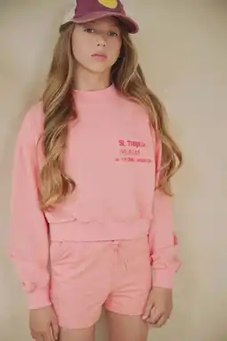 Wehkamp NoBell’ regularwaist gebloemde sweatshort roze aanbieding