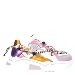 Wehkamp DWRS Jupiter chunky leren sneakers roze/lila aanbieding