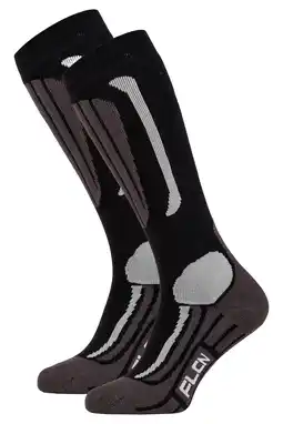 Wehkamp Falcon skisokken zwart (set van 2 paar) aanbieding