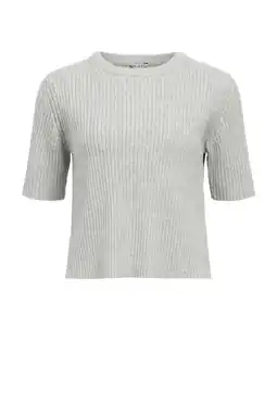 Wehkamp OBJECT trui lichtgrijs rib gebreid aanbieding