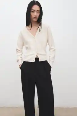 Wehkamp Mango gebreid vest ecru aanbieding
