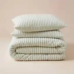 Wehkamp W rib teddy fleece dekbed zonder overtrek met kussensloop - Lazy - wasbaar aanbieding