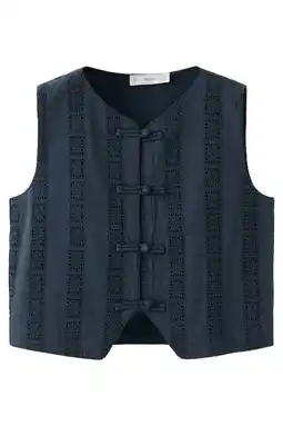 Wehkamp Mango Kids gilet marineblauw aanbieding