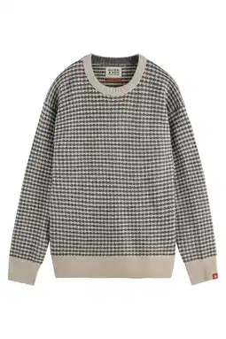 Wehkamp Scotch & Soda trui met ingebreid patroon grijs aanbieding