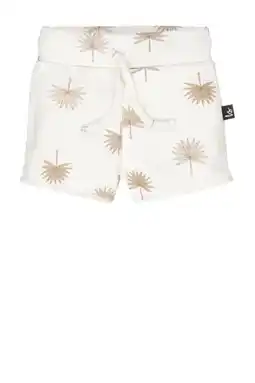 Wehkamp Babystyling baby sweatshort met all over print ecru/lichtbruin aanbieding