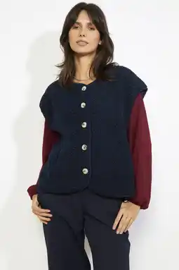 Wehkamp LOLALIZA teddy gilet marineblauw aanbieding