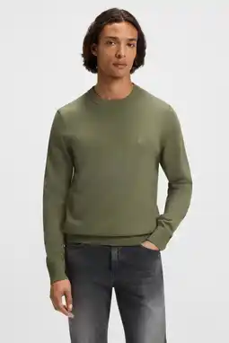 Wehkamp BOSS pullover fijn gebreid kaki aanbieding