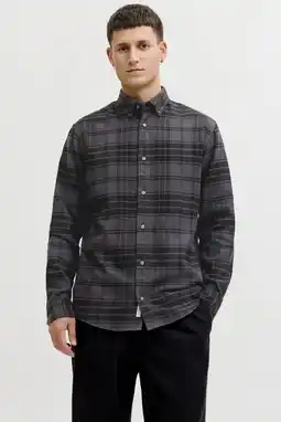 Wehkamp JACK & JONES PREMIUM regular geruit casual overhemd antraciet aanbieding