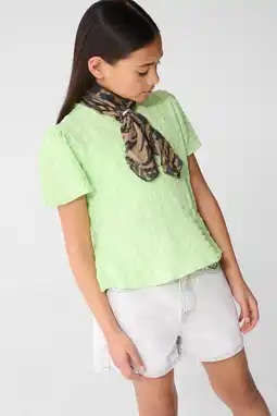Wehkamp Shoeby T-shirt lichtgroen met textuur aanbieding