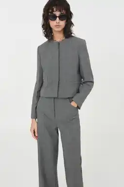 Wehkamp Mango geruit jasje grijs aanbieding