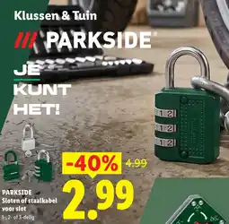 Lidl Parkside Sloten of staalkabel voor slot aanbieding