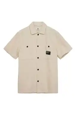 Wehkamp Anerkjendt corduroy regular casual overhemd beige aanbieding