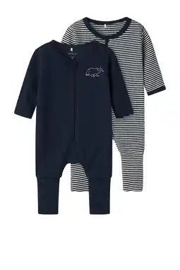 Wehkamp NAME IT BABY pyjama - donkerblauw/wit (set van 2) aanbieding