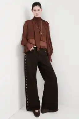 Wehkamp Mango wide leg jeans donkerbruin aanbieding