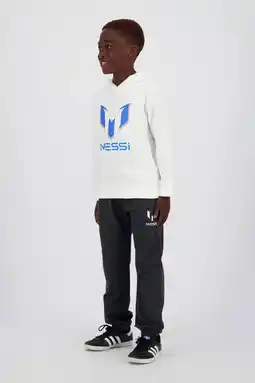 Wehkamp Messi hoodie + joggingbroek donkergrijs/wit aanbieding