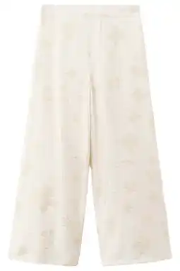 Wehkamp Mango Kids gebloemde casual broek ecru aanbieding