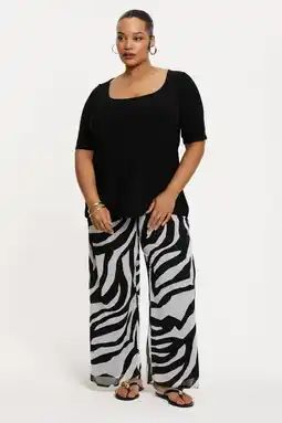 Wehkamp YOEK regularwaist broek zwart aanbieding