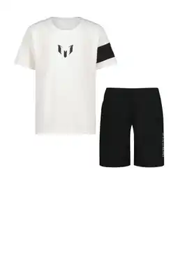 Wehkamp Messi T-shirt + korte broek wit/zwart aanbieding