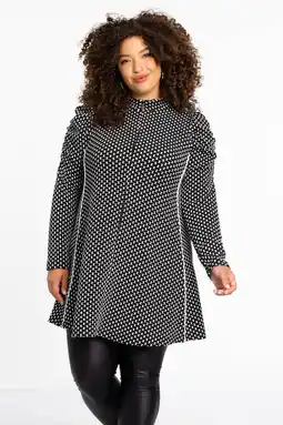 Wehkamp YOEK gestreepte tuniek Plus Size - zwart aanbieding